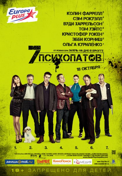 Дивитись Сім психопатів / Семь психопатов / Seven Psychopaths (2012) DVDRip